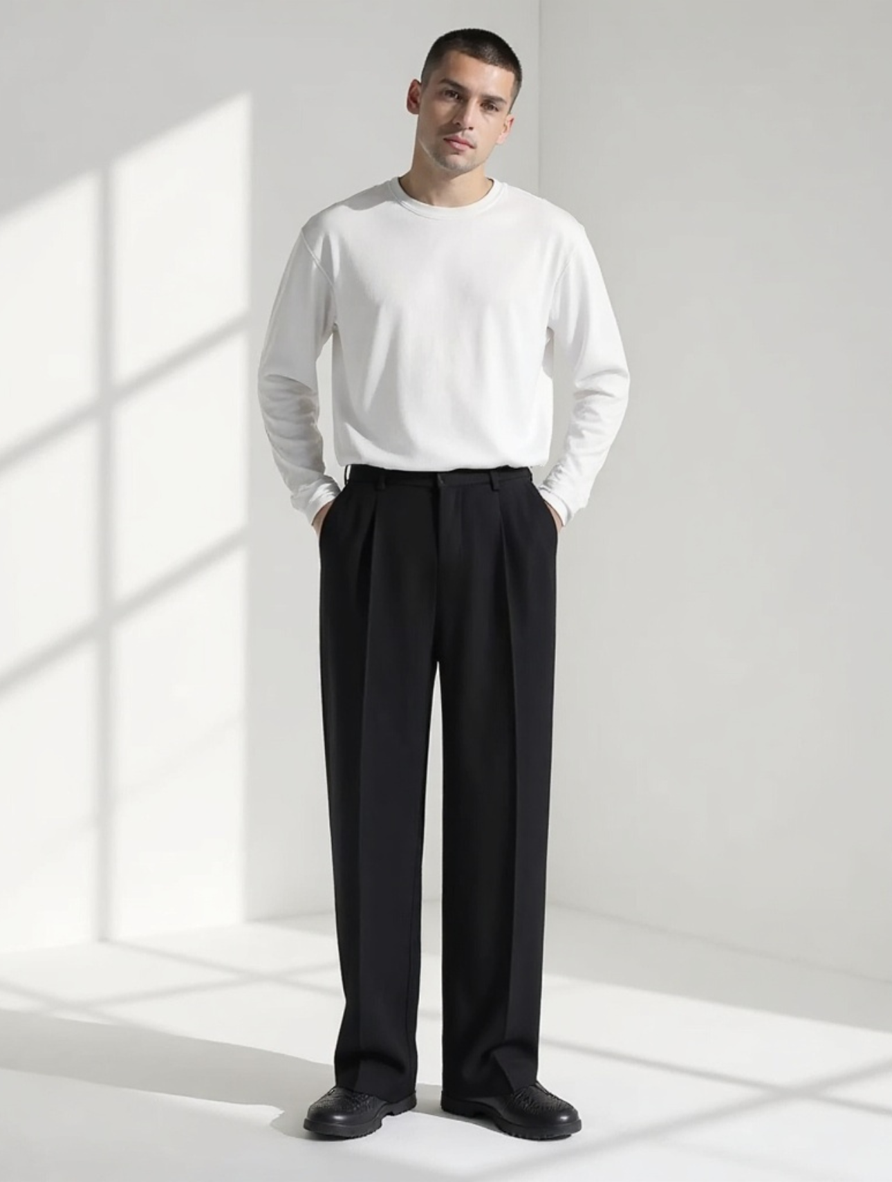 Relaxed Tailored Trousers - Black