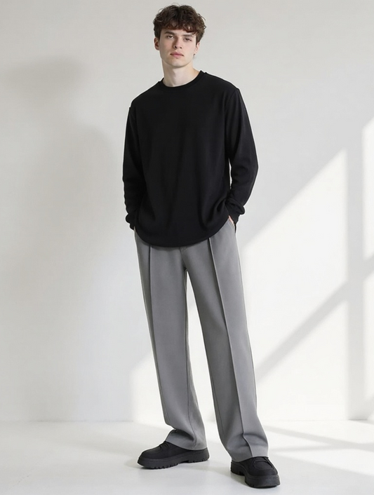 Relaxed Tailored Trousers - Grey