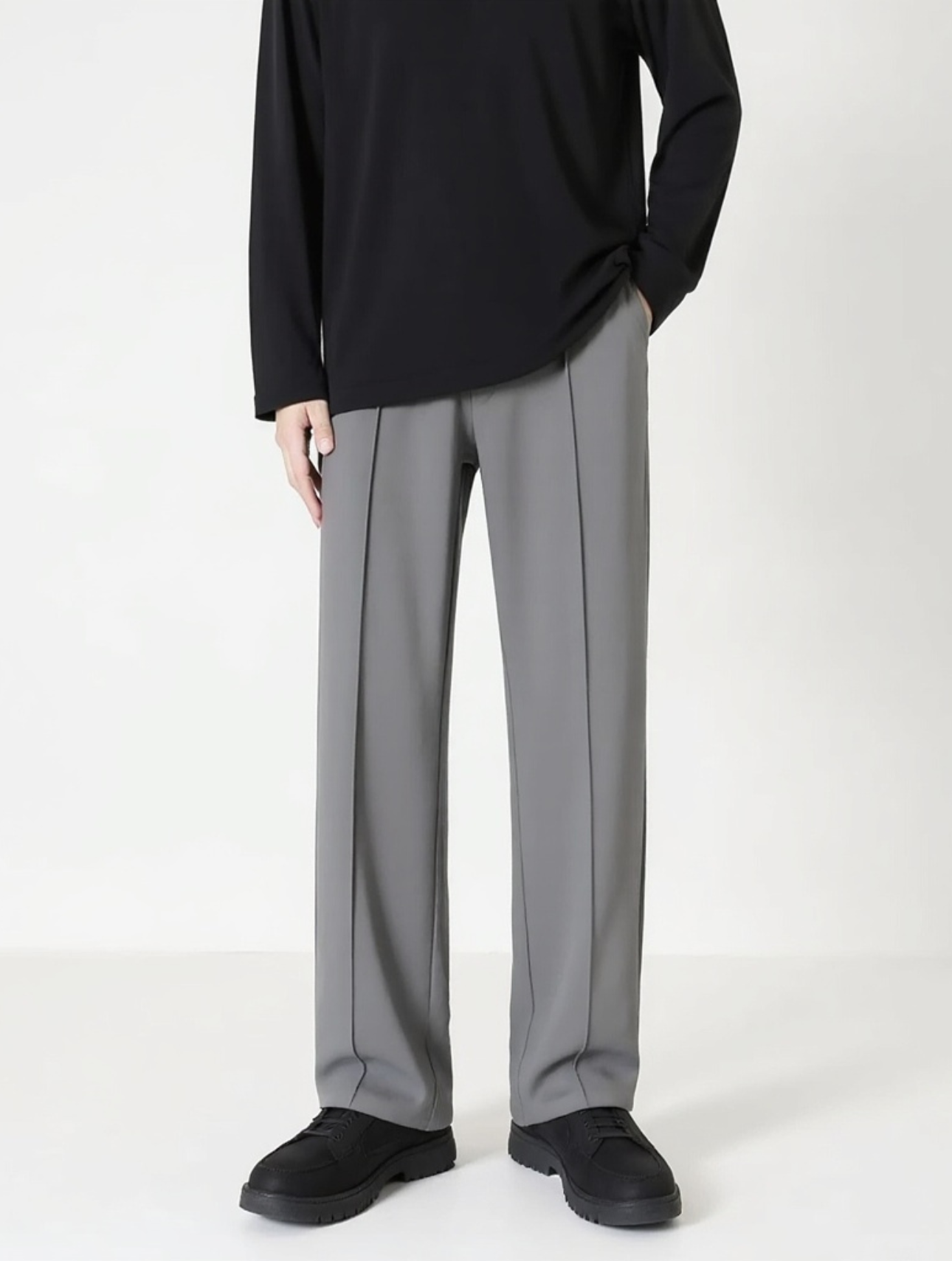 Relaxed Tailored Trousers - Grey