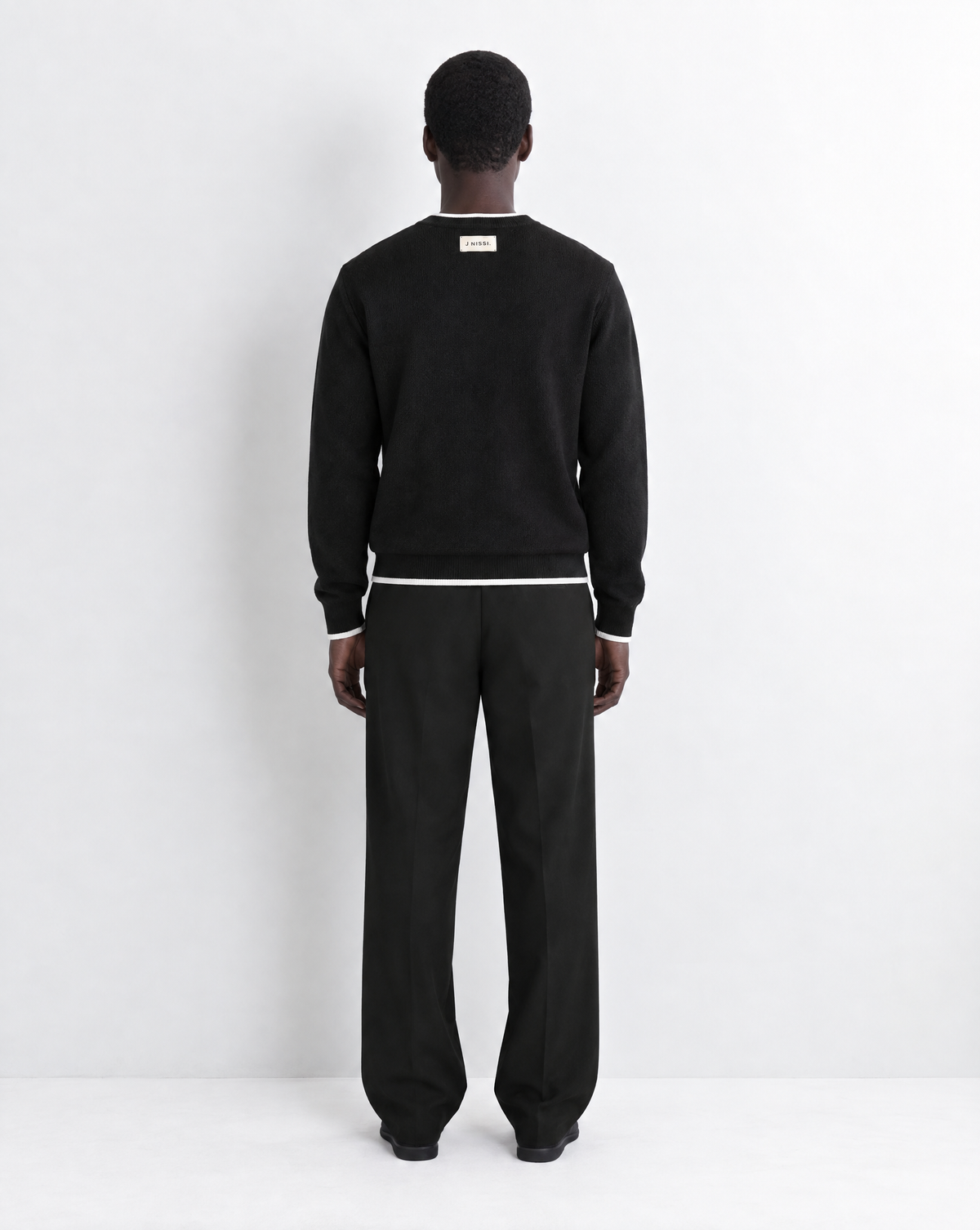 Two-tone Knit Sweater - Black