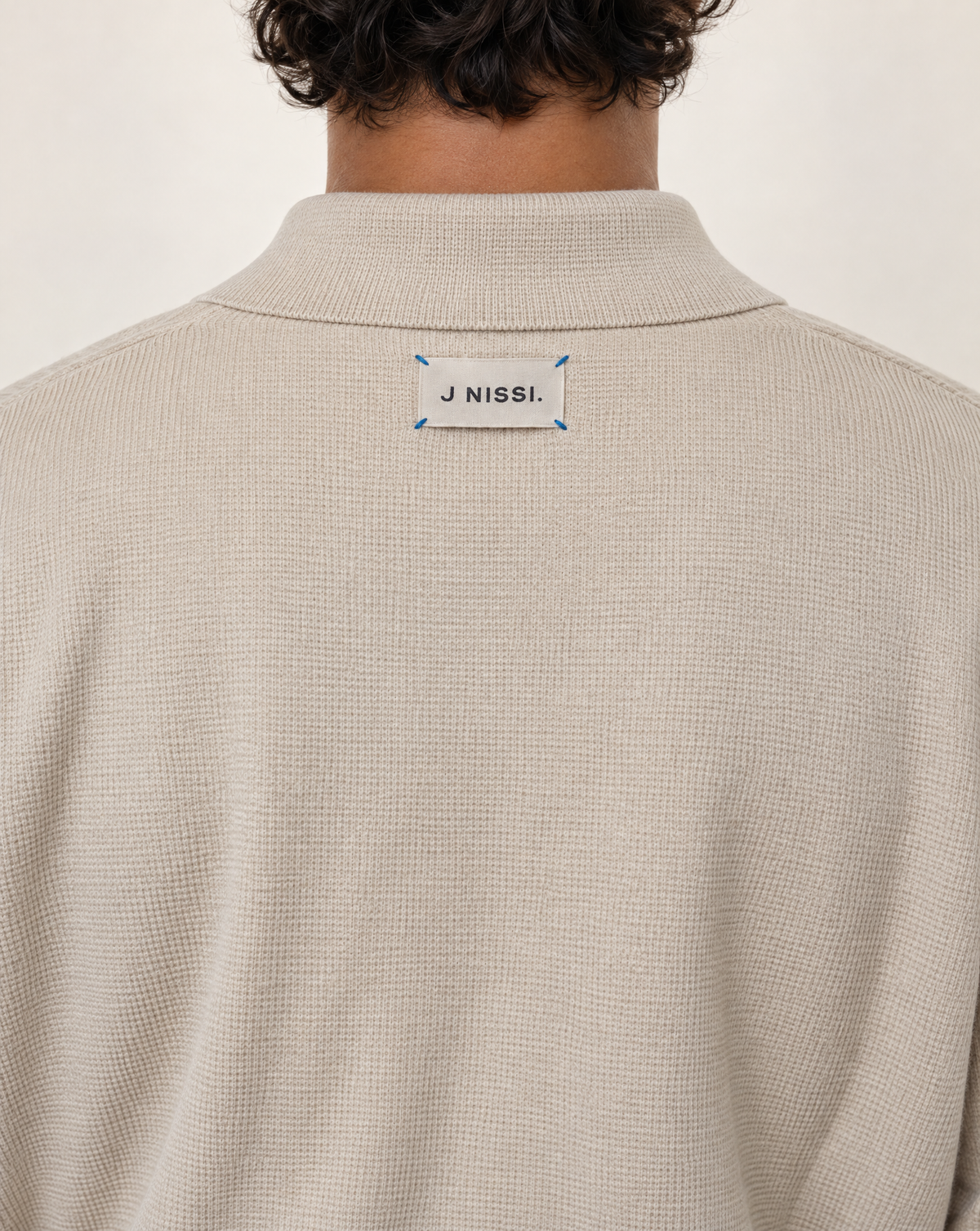 One-button Relaxed Knit Polo - Sand